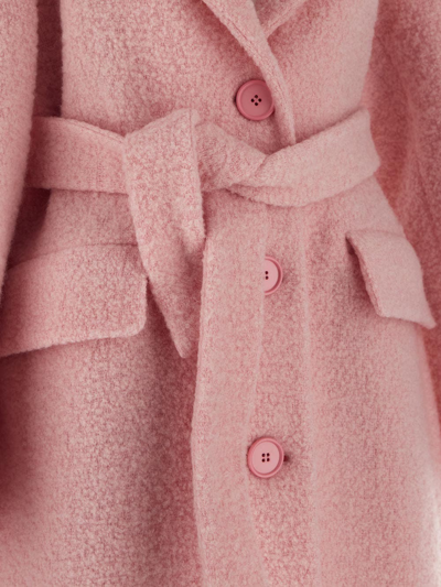 Shop Miu Miu Bouclé Coat In Pink