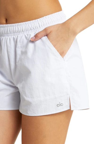 Shop Alo Yoga Alumni Shorts In White