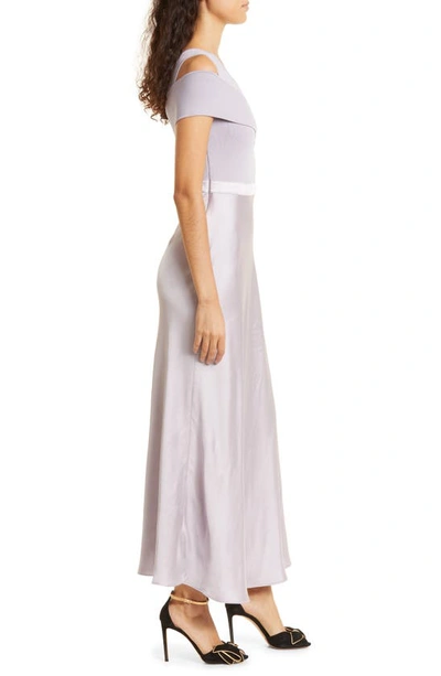 Shop Ted Baker Ivena Mixed Media One-shoulder Dress In Lilac