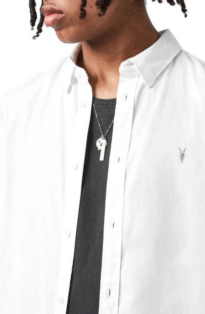 Shop Allsaints Hawthorne Slim Fit Button-up Shirt In White