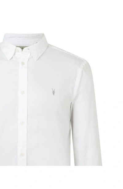 Shop Allsaints Hawthorne Slim Fit Button-up Shirt In White