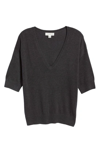Shop Treasure & Bond V-neck Sweater In Grey Dark Charcoal Heather