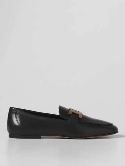 Shop Tod's Leather Loafers In Black