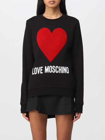 Shop Love Moschino Sweatshirt  Woman Color Black