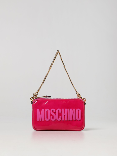 Shop Moschino Couture Patent Leather Bag In Fuchsia