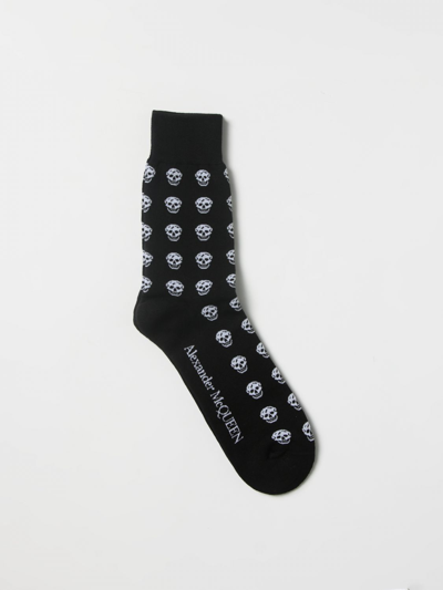 Shop Alexander Mcqueen Skull Cotton Socks In Black