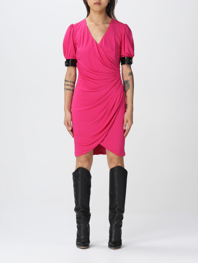 Shop Moschino Couture Stretch Viscose Dress In Fuchsia