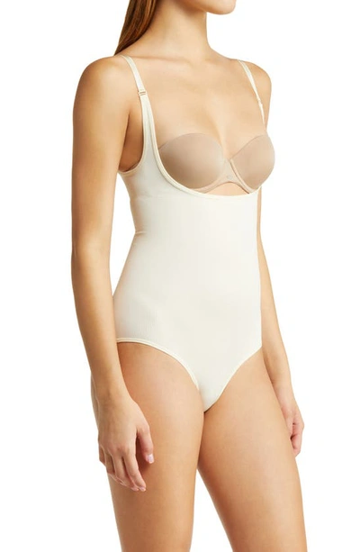 Shapermint Open Bust Shaper Bodysuit In Beige