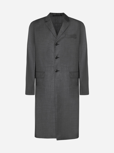Shop Prada Wool Single-breasted Coat