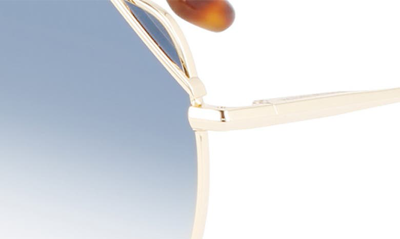 Shop Victoria Beckham 61mm Aviator Sunglasses In Goldlue