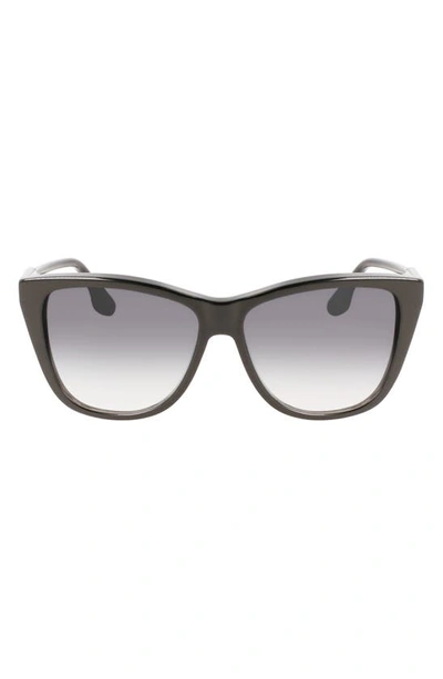 Shop Victoria Beckham 57mm Gradient Lens Cat Eye Sunglasses In Black