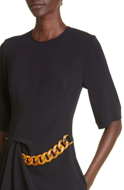 Shop Stella Mccartney Chain Detail Short Sleeve Minidress In 1000 Black