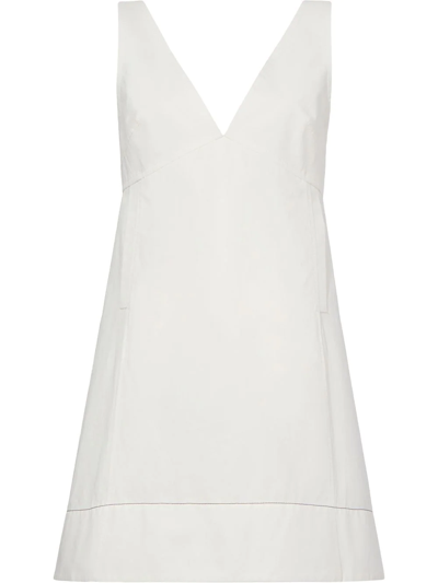 Shop Proenza Schouler White Label V-neck Sleeveless Mini Dress In Weiss