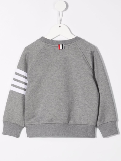 Thom Browne 4-bar Lobster-patch Cotton Sweatshirt In Grey