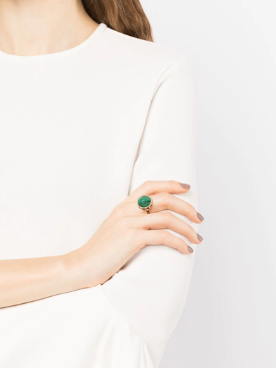 Nevernot 18kt Gold 'grab N Go' Ready 2 Adventure Malachite Ring In Green