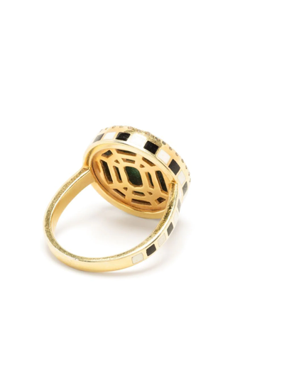 Nevernot 18kt Gold 'grab N Go' Ready 2 Adventure Malachite Ring In Green