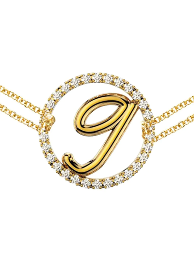 Shop The Alkemistry 18kt Yellow Gold Love Letter G Pavé Diamond Bracelet