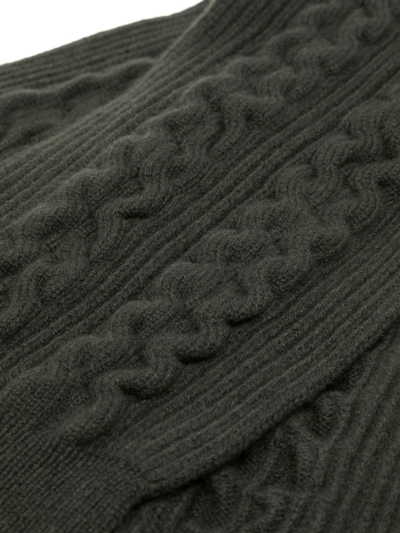 Pringle Of Scotland Ribbed Cable-knit Scarf In Grün
