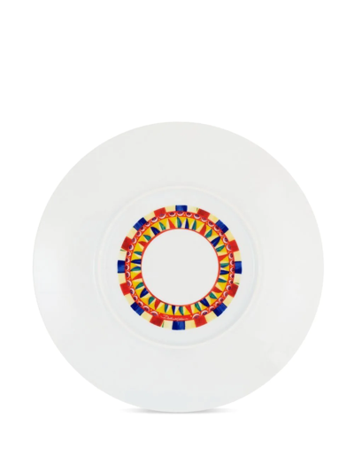 Dolce & Gabbana Knight-print Charger Plate In Orange