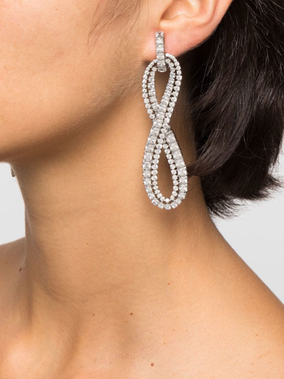 Shop Swarovski Hyperbola Embellished Clip-on Earrings In Silber