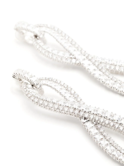 Shop Swarovski Hyperbola Embellished Clip-on Earrings In Silber