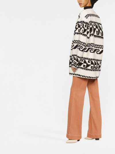 Shop Isabel Marant Étoile Faux-shearling Oversized Coat In Nude