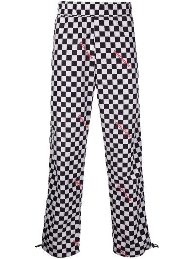 Shop Palm Angels Damier-print Track Pants In Schwarz