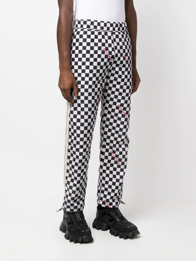 Shop Palm Angels Damier-print Track Pants In Schwarz