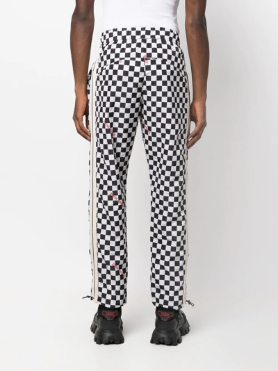 Palm Angels Damier-print Track Pants In Schwarz