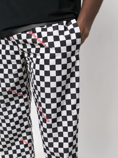 Shop Palm Angels Damier-print Track Pants In Schwarz