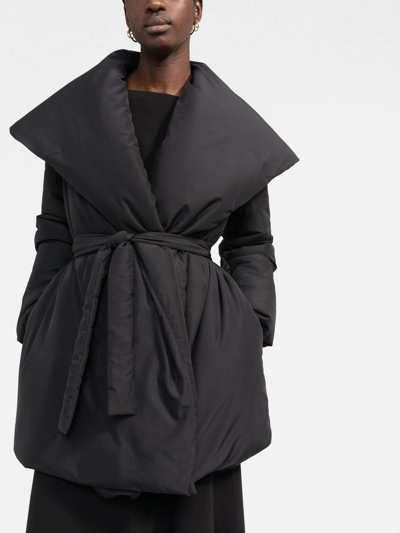 Shop There Was One Padded Wrap Coat In Black