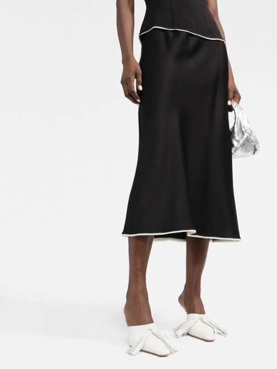 Shop There Was One Bias-cut Midi Skirt In Black