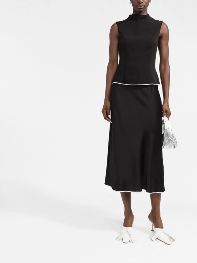 Shop There Was One Bias-cut Midi Skirt In Black