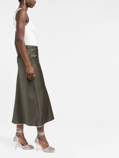 Shop There Was One Bias-cut Midi Skirt In Green