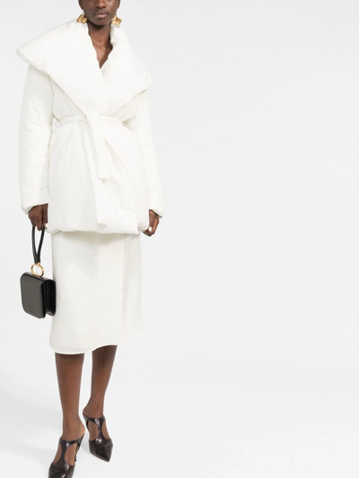 Shop There Was One Padded Wrap Coat In White
