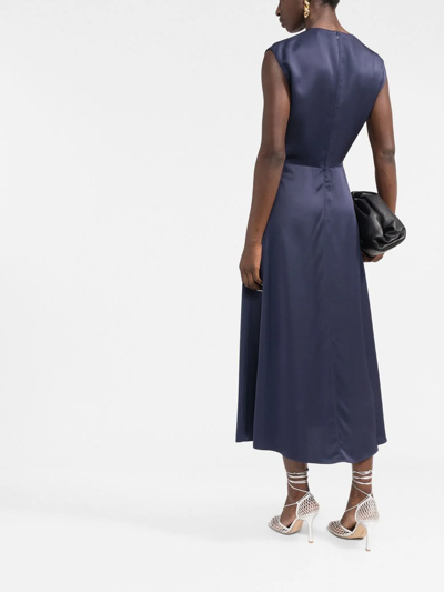Shop There Was One Knot-detail Sleeveless Midi Dress In Blue
