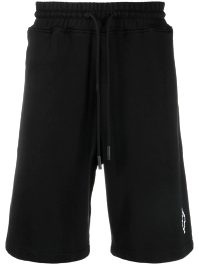 Shop Marcelo Burlon County Of Milan Logo-print Detail Bermuda Shorts In Schwarz