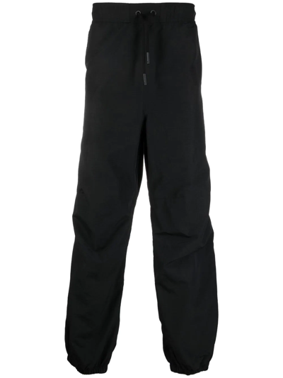 Shop Marcelo Burlon County Of Milan Drawstring-fastening Waistband Trousers In 1001 Black White