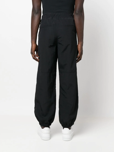 Shop Marcelo Burlon County Of Milan Drawstring-fastening Waistband Trousers In 1001 Black White