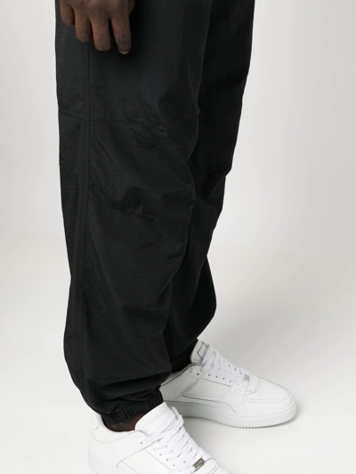 Shop Marcelo Burlon County Of Milan Drawstring-fastening Waistband Trousers In 1001 Black White