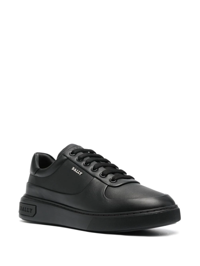 Shop Bally Manny Leather Low-top Sneakers In Schwarz