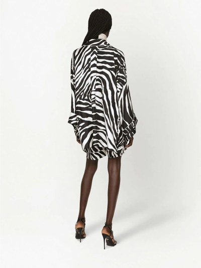 Dolce & Gabbana Zebra Print Shirt In Black