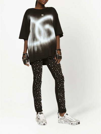Dolce & Gabbana Audrey Jeans With Studs In Schwarz