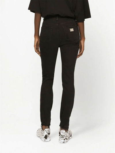 Shop Dolce & Gabbana Audrey Studded Skinny Jeans In Schwarz