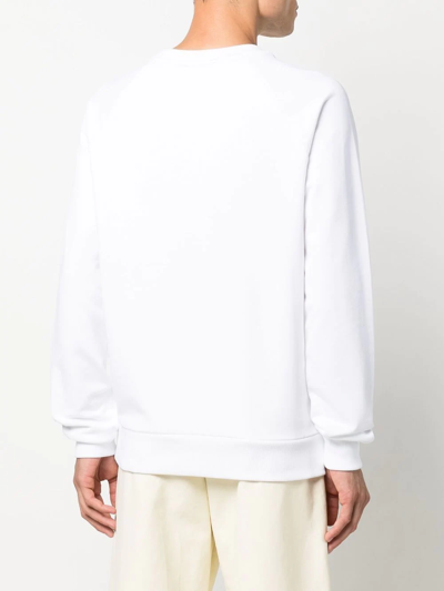 Shop Balmain Logo-print Sweatshirt In Weiss