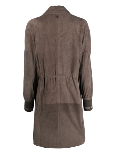 Shop Lorena Antoniazzi Long-sleeve Virgin-wool Dress In Grau