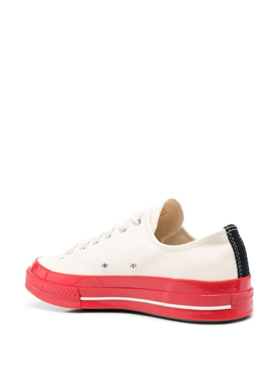 Shop Comme Des Garçons Play X Converse Heart-print Low-top Sneakers In Neutrals