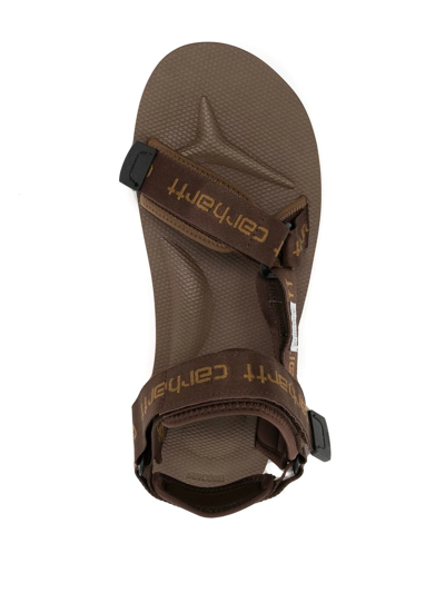 Shop Suicoke X Carhartt Multi-strap Logo Sandals In Brown