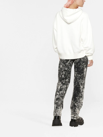 Palm Angels White Shark Cotton Hoodie In White