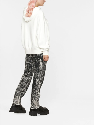 Palm Angels White Shark Cotton Hoodie In White